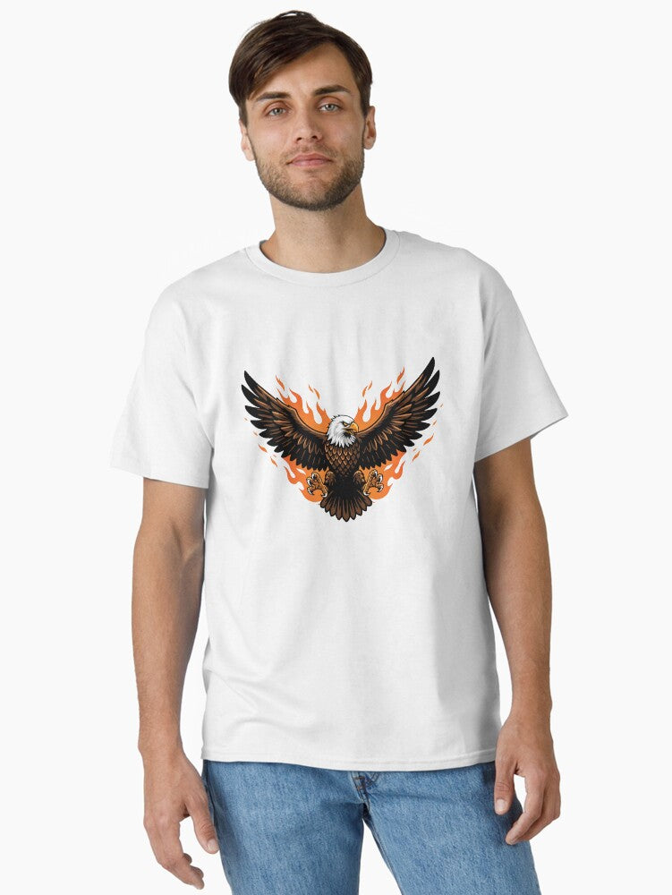 Bald Eagle Rising from Flames Classic Shirt T Shirt Minimal Style