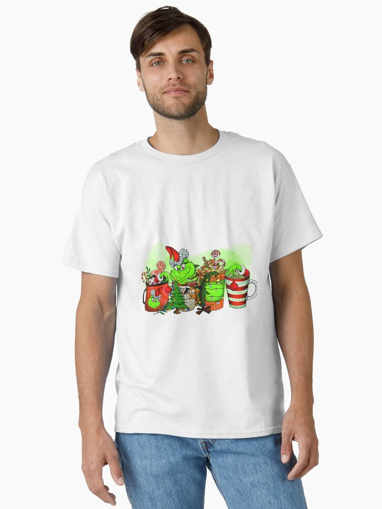 Grinch Festive Holiday Mugs Christmas Art Classic T Shirt T Shirt Holiday Trending Christmas Season Pick