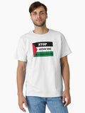Stop Genocide of Palestinians Free Palestine with Flag Classic Shirt T Shirt Everyday Wear