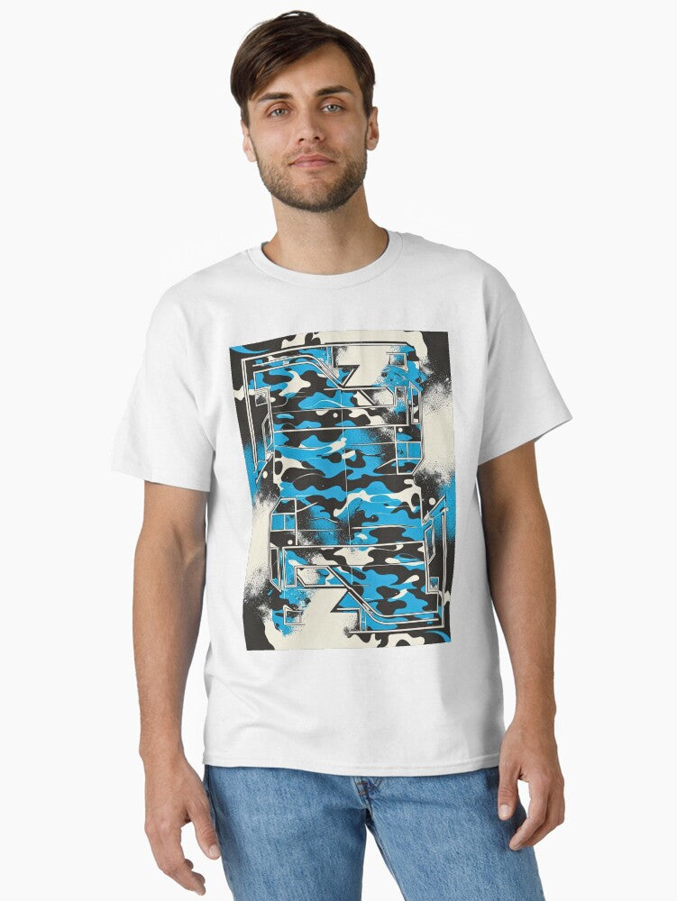 Modern Geometric Camo Pattern Design Classic T Shirt T Shirt Premium Quality Streetwear Essential