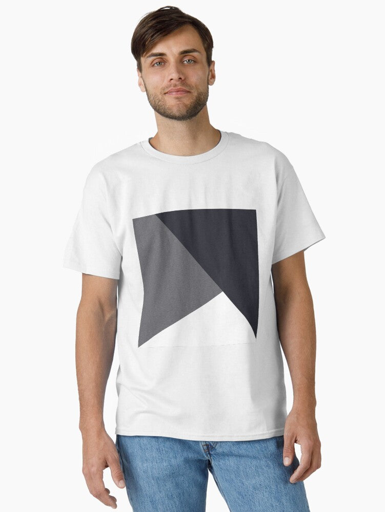 Grey geometric triangle Classic Shirt T Shirt Everyday Wear
