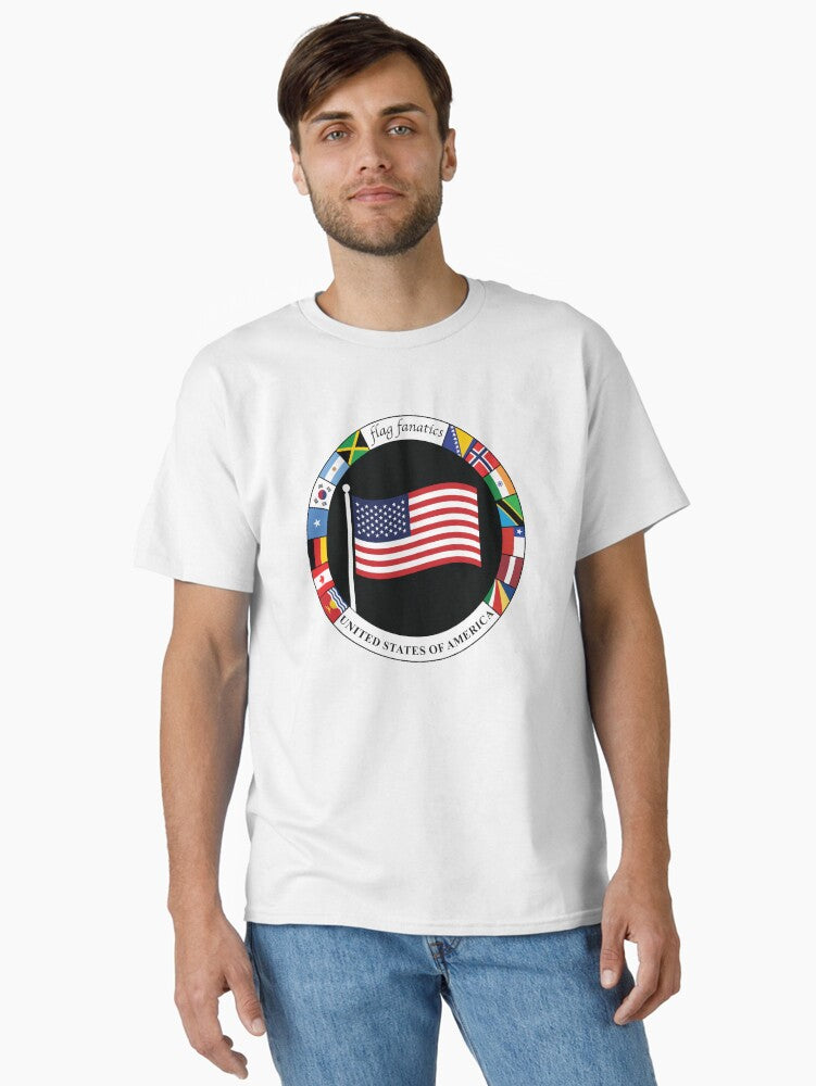 flag fanatics US version Classic Shirt T Shirt Minimal Style