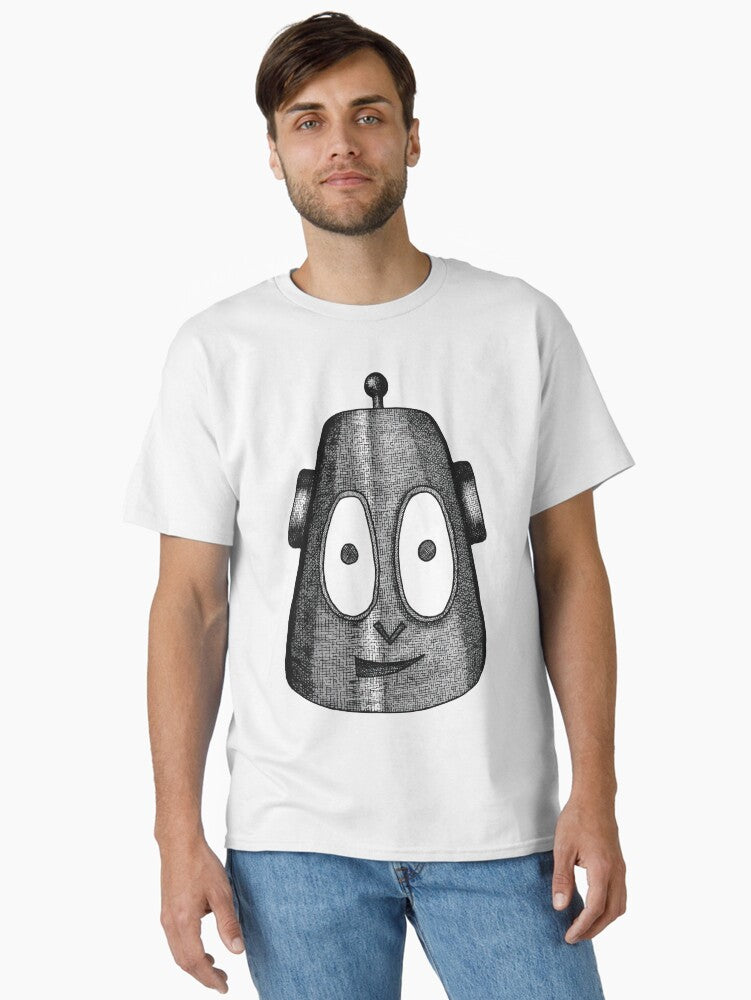 Retro Robot Retrofuturism Line art Sci-Fi Caldopia Classic T-Shirt | Premium Unisex T-Shirt, Trending Graphic Tee