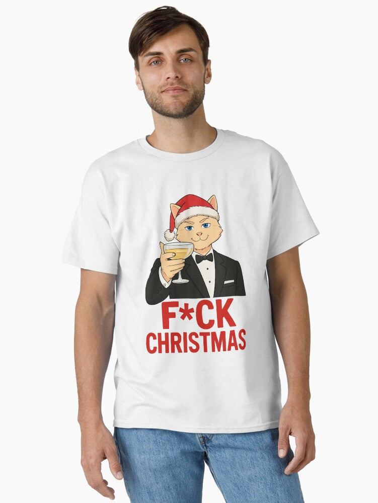 Fuck Christmas business cat Classic T Shirt T Shirt Streetwear Style Fan Favorite