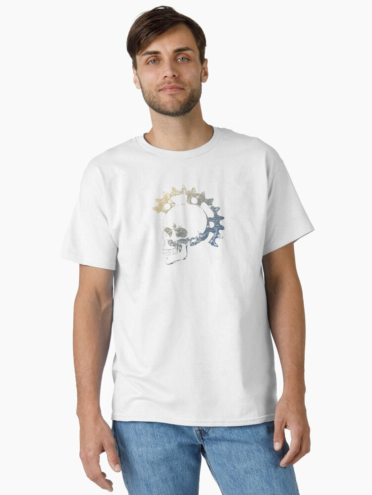 Gear Grind Skull Blue Classic T Shirt T Shirt Comfort Fit Best Seller Look