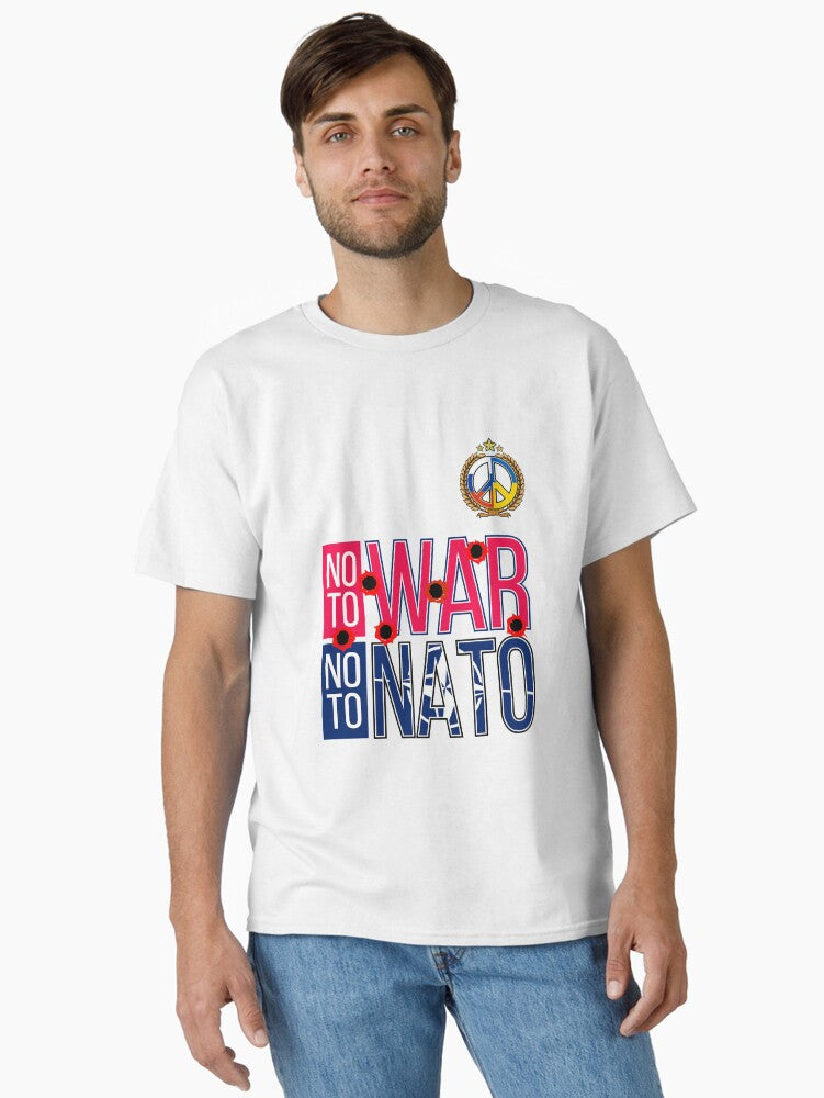 NO TO WAR NO TO NATO WORLD MARCH FOR PEACE 2023 Classic Shirt T Shirt Everyday Wear