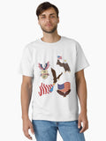 bald eagle sticker pack American flag eagle independence day sticker pack republic day sticker pack Classic Shir T Shirt