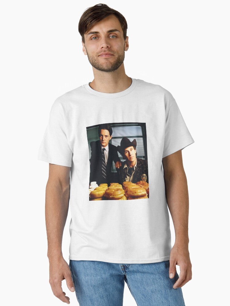 Twin Peaks Donut Squad Agent Cooper and Sheriff Truman Art Print and Poster Classic T Shirt T Shirt US Market