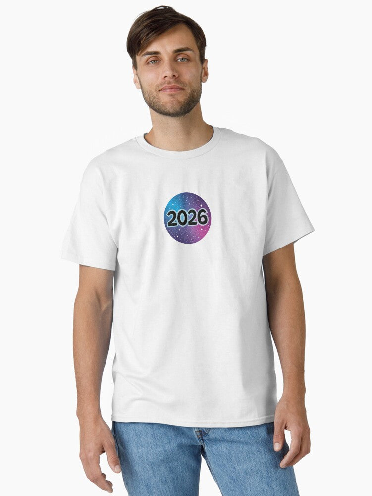 2026 Happy New Year Sticker Classic T Shirt T Shirt Premium Print Modern Aesthetic