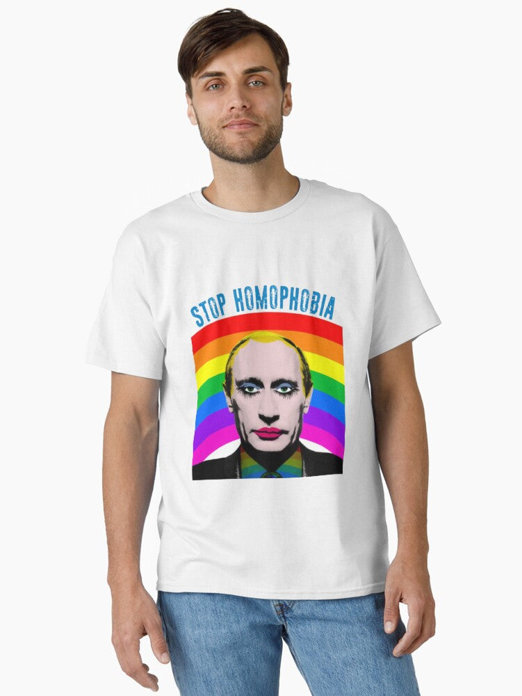 Stop Putin Stop Homophobia Classic Shirt T Shirt Peace Message