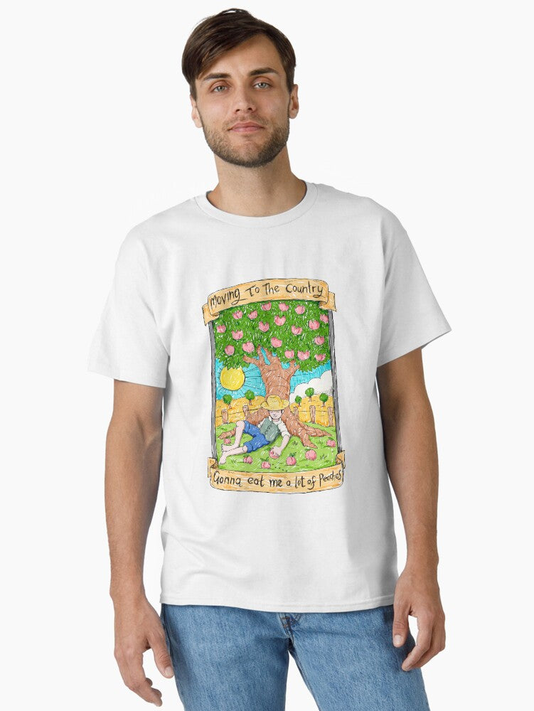 Moving To Country Peaches Illustrated Lyrics Classic T Shirt