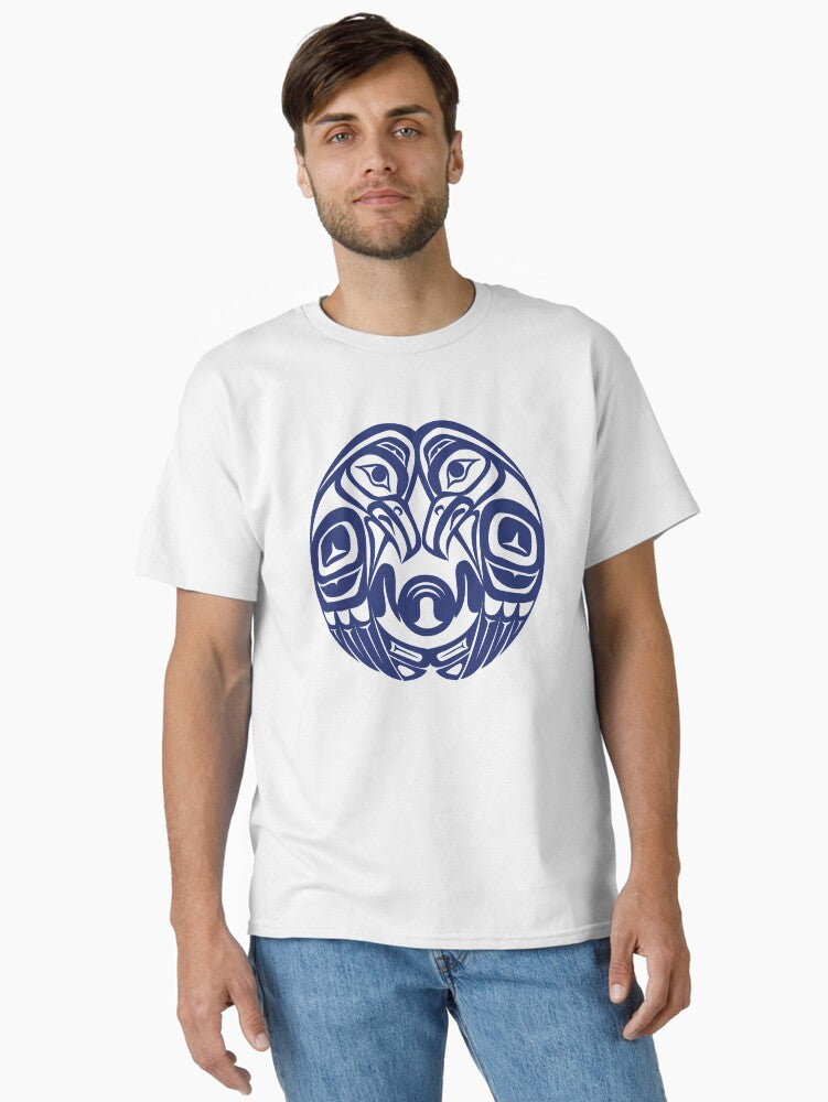 Double raven circle pacific northwest formline salish haida eagle moon Classic Shirt T Shirt Premium Quality