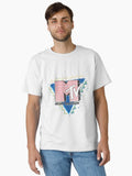 MTV Pink Stripes Logo 90 s Retro Design Graphic Classic T Shirt T Shirt Comfort Fit Modern Aesthetic