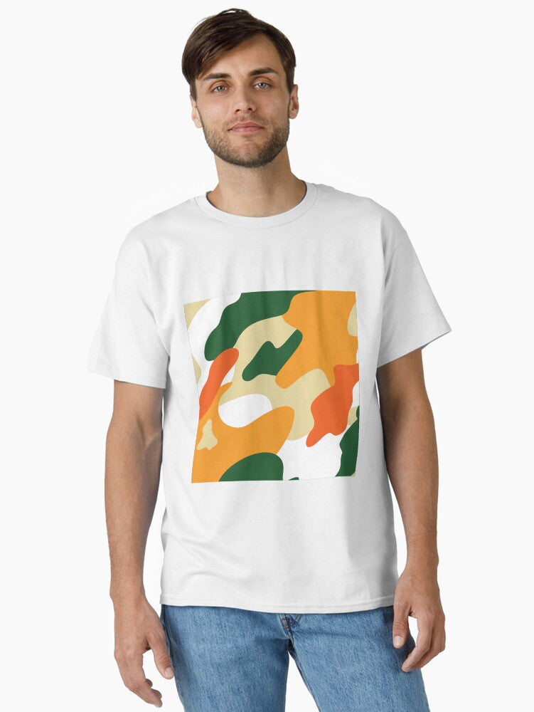 Orange And Green Camo Classic T Shirt T Shirt Aesthetic Fit High CTR Pick