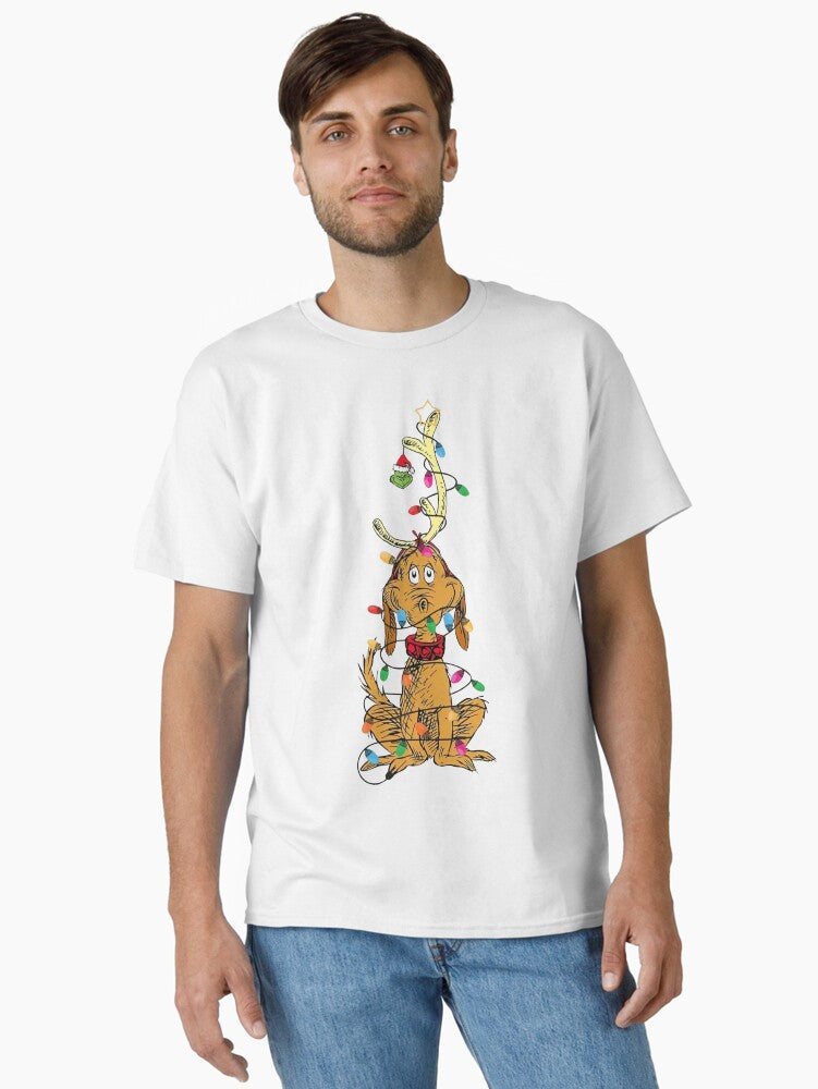 Dog Christmas Light Classic T Shirt T Shirt Holiday Trending Christmas Season Pick