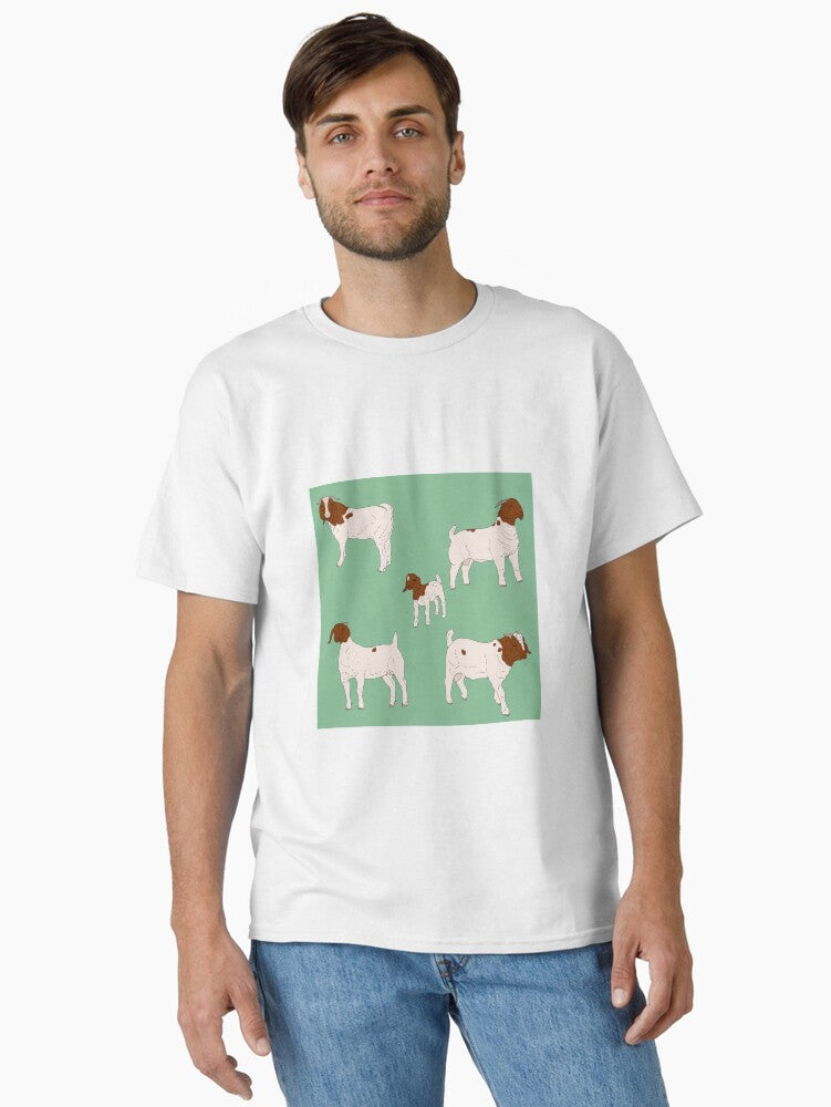 Boer Goats Pattern Sage