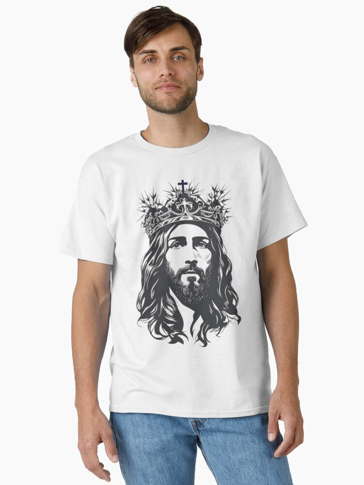 Jesus Christ Wearing the Crown of Thorns Classic Shirt T Shirt Minimal Style