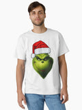 Grinch Santa Smiling Christmas Face Illustration Classic T Shirt T Shirt Holiday Trending Christmas Season Pick