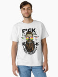 fuck off skull hipster skull beard and mustache best holidays crane Classic Shirt T Shirt Premium Quality