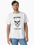 Halloween Skull Grim Reaper Welcome I ve Been Waiting Design Classic Shirt T Shirt Premium Quality