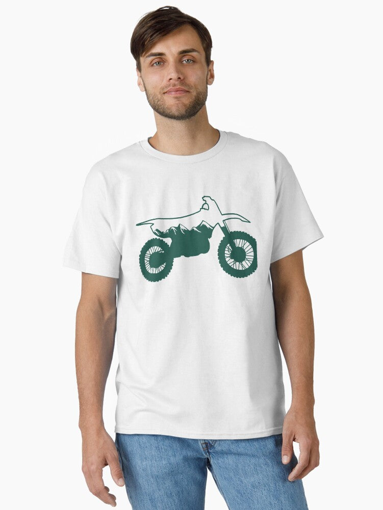 Dirt bike mountain silhouette forest green Classic T Shirt T Shirt High Search Demand Fan Favorite