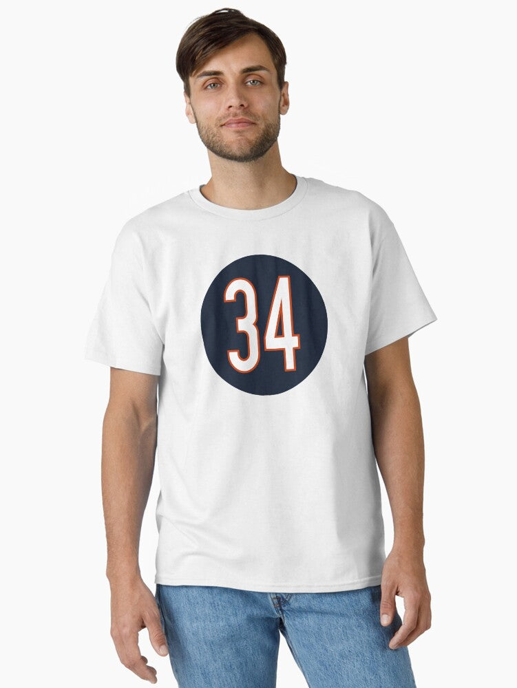 Walter Payton Number 34 Jersey City Bear Inspired Classic T Shirt T Shirt Everyday Wear