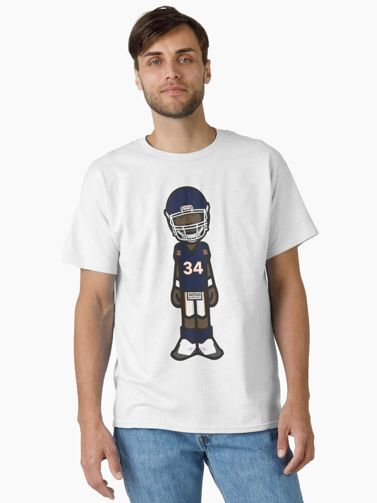 Walter Payton Sweetness City 34 Navy Illustration Classic T Shirt T Shirt Everyday Wear