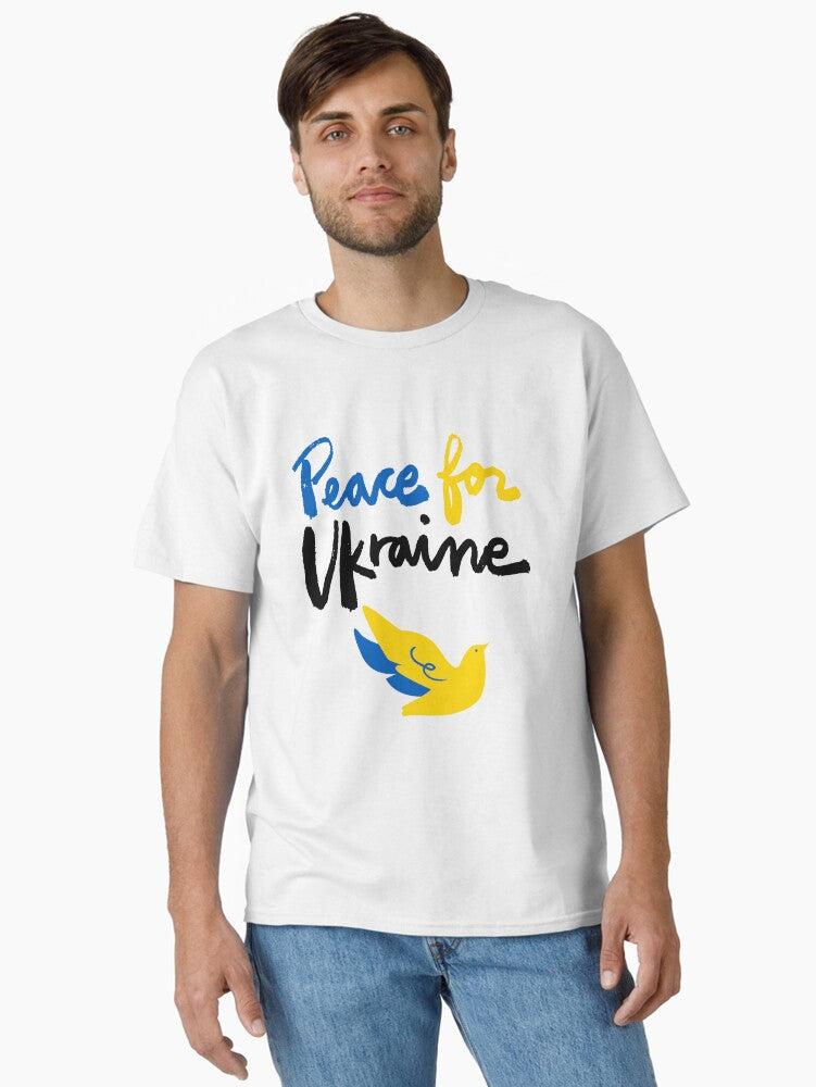 Peace for Ukraine Ukrainian flag Classic Shirt T Shirt Everyday Wear