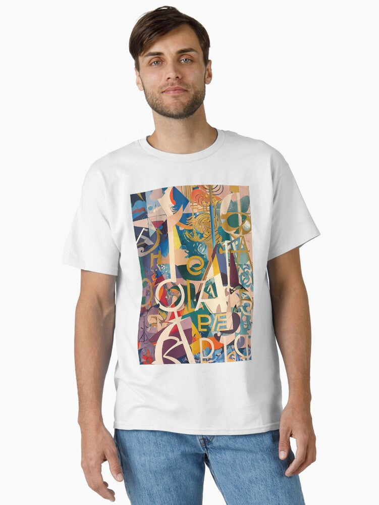 Abstract Colorful Collage Design Art Deco Classic T-Shirt | Premium Unisex T-Shirt, Trending Graphic Tee