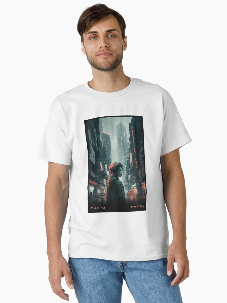 Tokyo Japan Cyberpunk Travel Poster Classic T-Shirt | Premium Unisex T-Shirt, Trending Graphic Tee