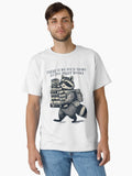 Retro Raccoon Design Cute Book Lover Classic T Shirt T Shirt Aesthetic Fit Fan Favorite