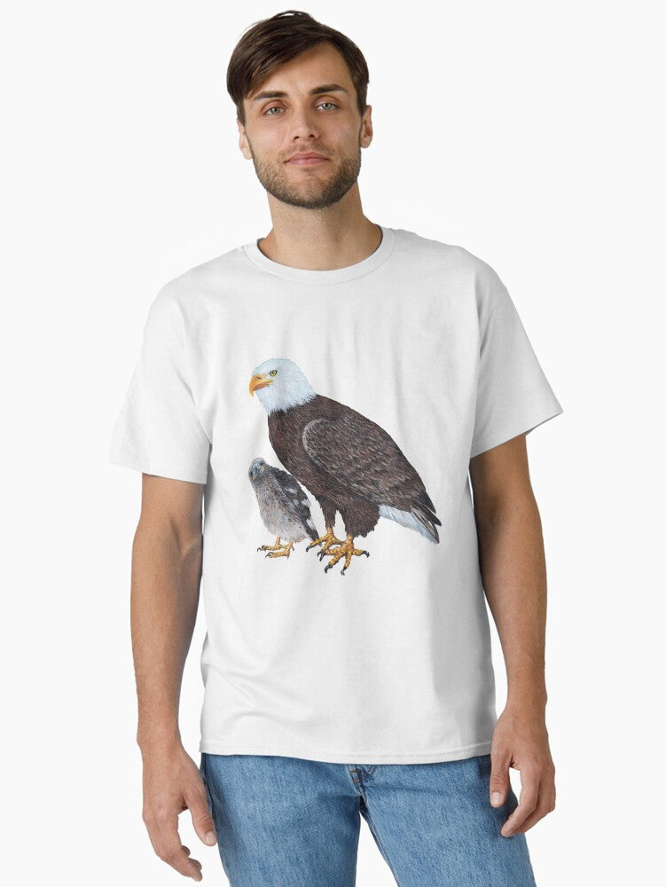 Bald Eagle dad and baby Classic Shirt T Shirt Minimal Style