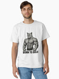 Born To Bulk Gym Cat Classic T Shirt T Shirt Clean Design