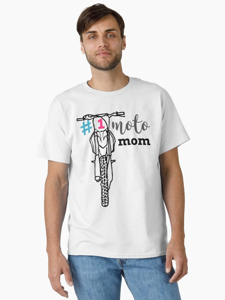 1 Moto Mom dirt bike motocross art Classic T Shirt T Shirt Comfort Fit Gift Ready