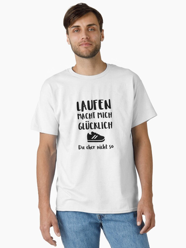 RUNNING RUNNER MAKES ME HAPPY SHIRT Classic Shirt T Shirt Premium Quality