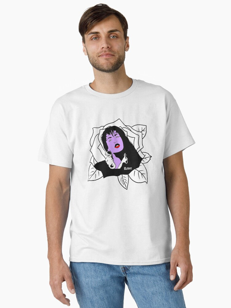 Retro Pop Icon Rose Outline Portrait Classic T-Shirt T-Shirt | High-Quality Print | Trending Now