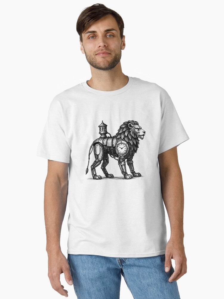 The Hydraulic Lion Steampunk Guardian Victorian Retro Futurism Classic T-Shirt | Premium Unisex T-Shirt, Trending Graphic Tee
