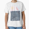Flamingo in Water Bubbles a Sunny Day Classic T-Shirt for Sale by HawaiiSofia