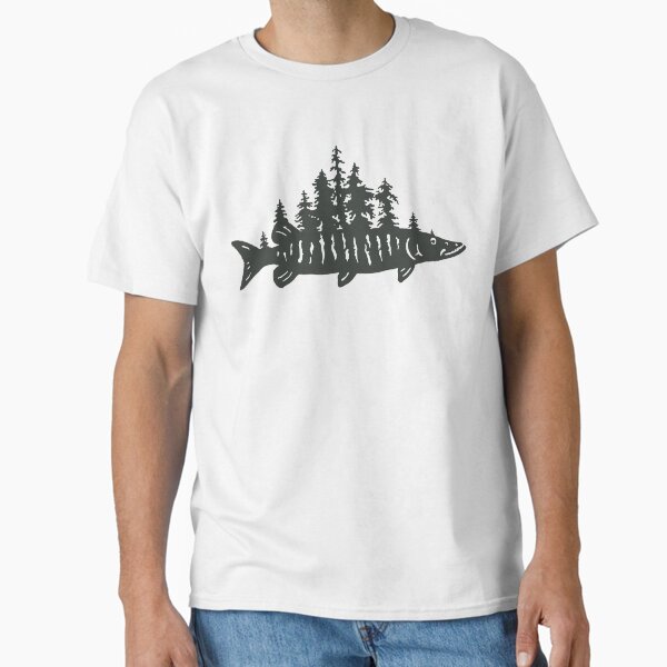 Musky fishing forest treeline muskellunge hunter Classic T-Shirt for Sale by jswanezy