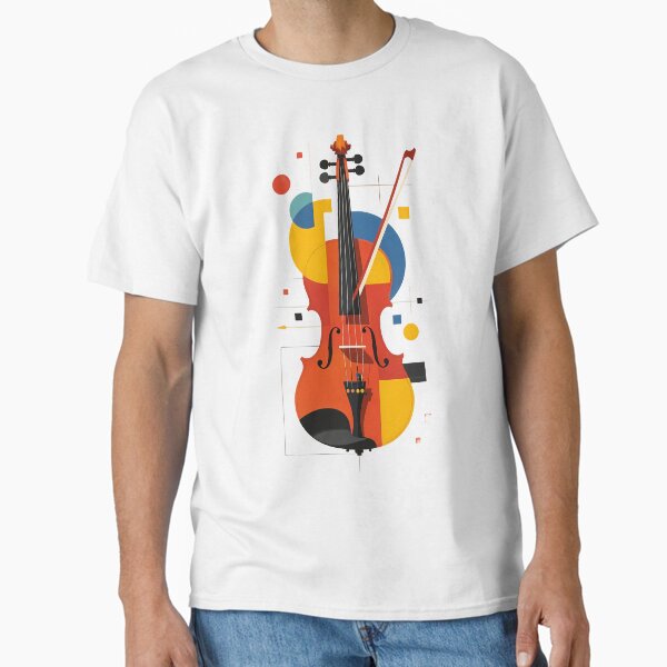 Vibrant Abstract Violin Art — Geometric Musical Design Classic T-Shirt for Sale by Eds-Art