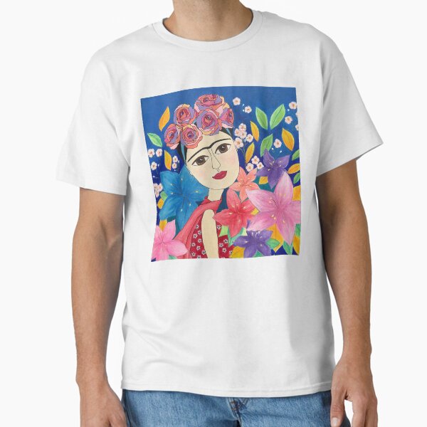 Young Frida Kahlo and Azaleas Classic T-Shirt for Sale by claudia-67