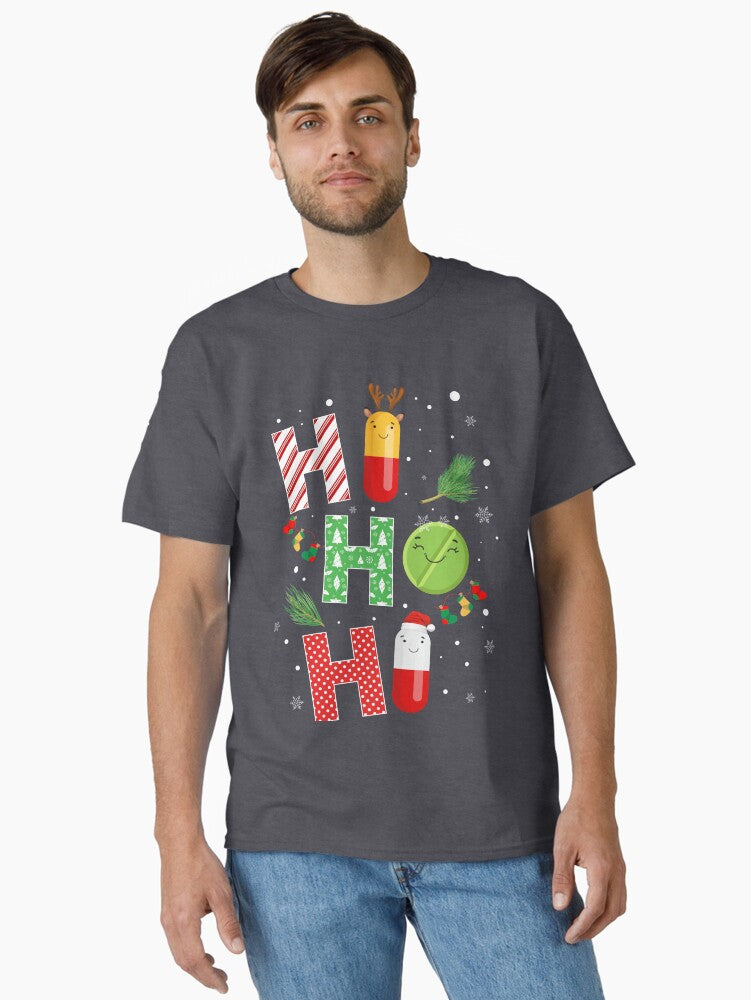 Funny Pharmacist Christmas Ho Ho Ho Pharmacy Technician Tech Classic T-Shirt | Premium Unisex T-Shirt, Trending Graphic Tee