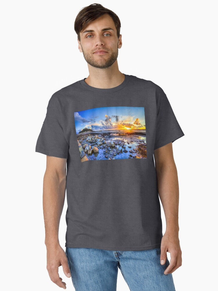 St s Mount Cornwall Sunset Over Penzance Classic T Shirt T Shirt Minimal Artwork
