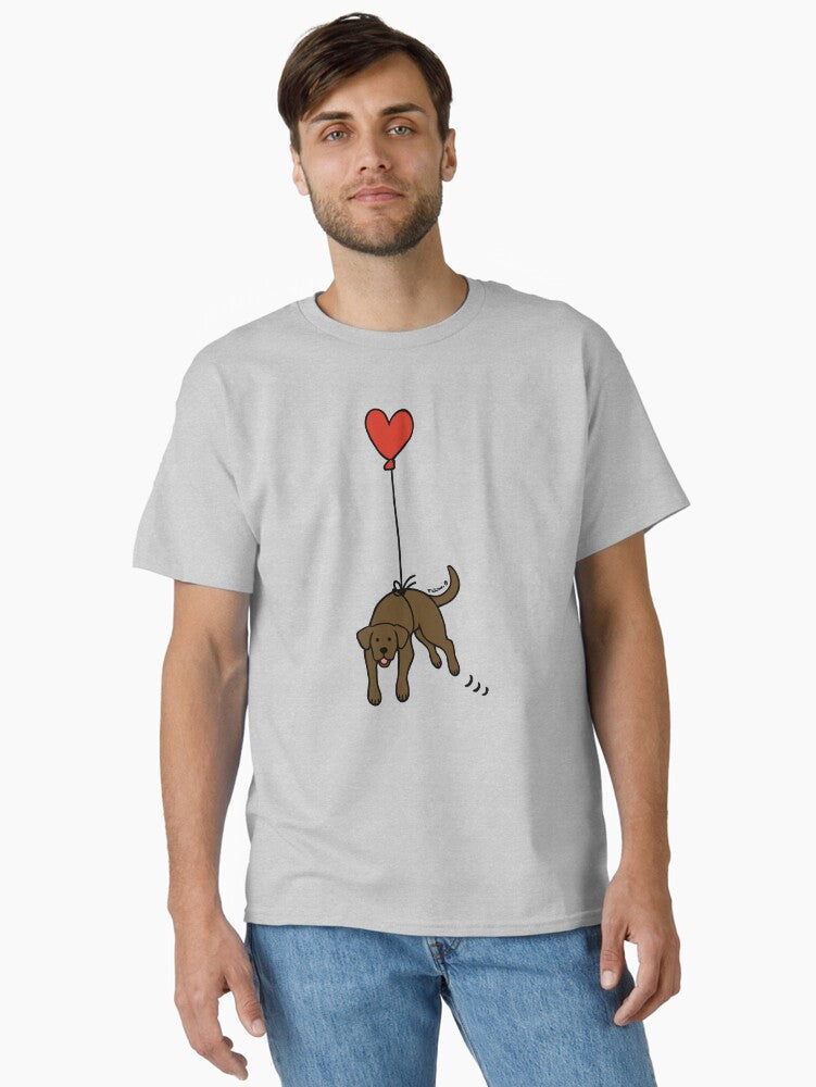 Chocolate Labrador Floating in the Air Classic Shirt T Shirt Premium Print