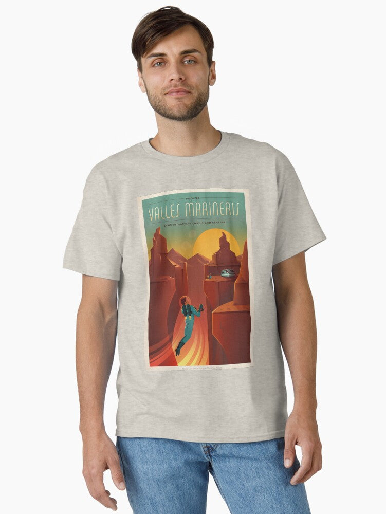 SpaceX Mars Colonization and Tourism Association Valles Marineris 8K resolution Classic T-Shirt | Premium Unisex T-Shirt, Trending Graphic Tee