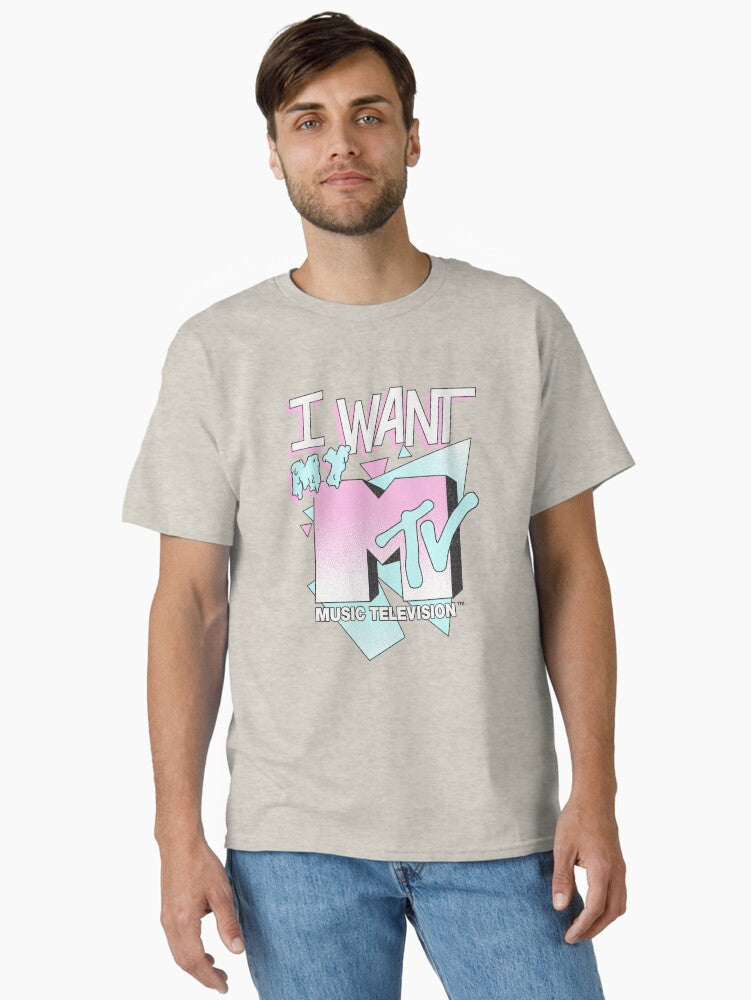 MTV Music Television Retro Pop I Want My MTV Logo Classic T Shirt T Shirt Premium Print Modern Aesthetic