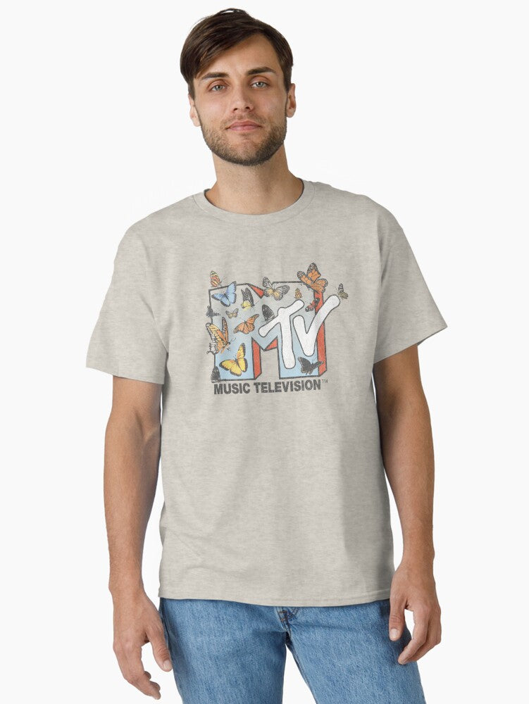 MTV Colorful Butterfly Logo Fill Classic T Shirt T Shirt Streetwear Style Modern Aesthetic