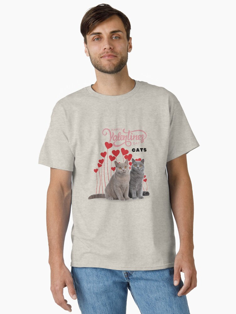 Happy Valentine day cats Classic Shirt T Shirt US Market