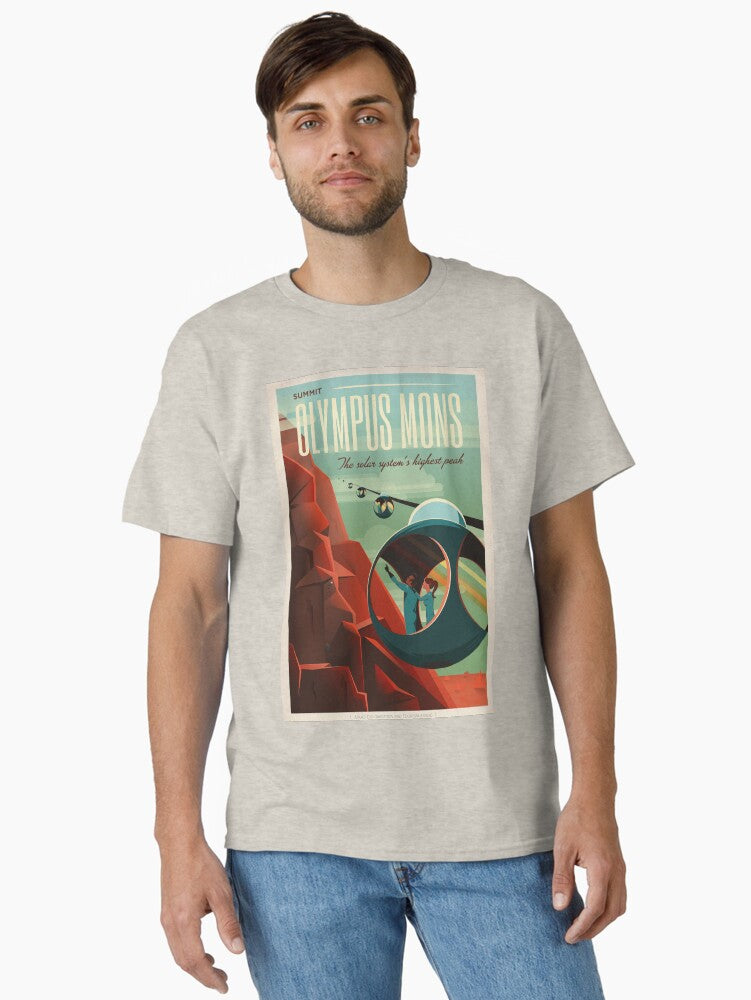 SpaceX Mars Colonization and Tourism Association Olympus Mons 8K resolution Classic T-Shirt | Premium Unisex T-Shirt, Trending Graphic Tee