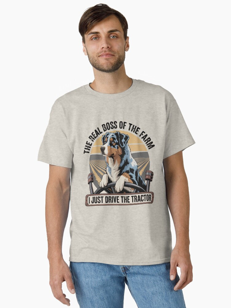 Australian Shepherd Farm Boss Tractor Driver Dog